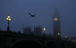 The Big Ben clock tower and the Houses of Parliament are seen in pre-dawn light