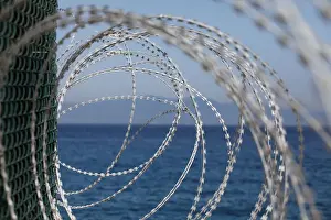 The border fence separating Spains northern enclave Ceuta and Morocco is seen from Ceuta