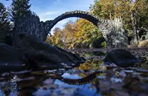 The Bridge Rakotzbr?cke is pictured against trees in autumn colours in the the eastern