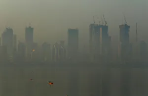 India Prints: Buildings are seen shrouded in smog in Mumbai