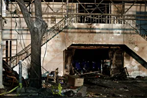 A burned tree ss seen following a blast at GPPS in Surabaya