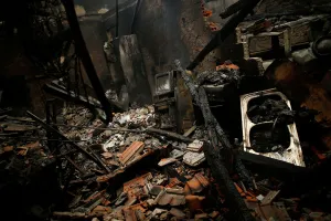 Images Dated 2017 October: A burnt house is seen following a forest fire in Vila Nova, near Vouzela