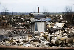 Images Dated 2016 May: The burnt remains of a barbecue are pictured in the Beacon Hill neighbourhood of Fort