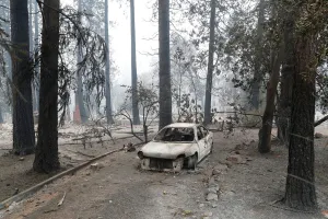 California Prints: A car destroyed by the Camp Fire is seen in Paradise