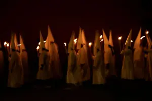 Religion Prints: Catholics take part in the Procession of Silence on Good Friday during Holy Week in