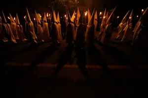 Religion Prints: Catholics take part in the Procession of Silence on Good Friday during Holy Week in