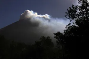 Elsalvador Prints: Chaparrastique volcano spews ash in the municipality of San Miguel