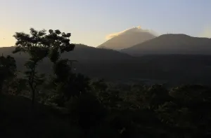 Elsalvador Prints: Chaparrastique volcano spews ash in the municipality of San Miguel