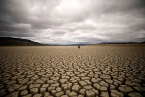 Climate Prints: Clouds gather but produce no rain as cracks are seen in the dried up municipal dam in