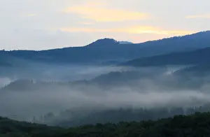 Hungary Prints: Clouds hang over the Matra mountain range near the village of Galyateto