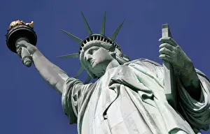 Crown of Statue of Liberty in New York harbor that will re-open to public on July 4th