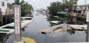 Weather Prints: A debris-filled canal is seen, almost a year after Hurricane Irma, in Marathon