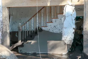 California Prints: A destroyed house is seen after a mudslide in Montecito