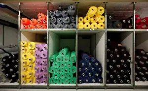 : Different cotton fabric is pictured in the manufactory of the Textile company TRIGEMA