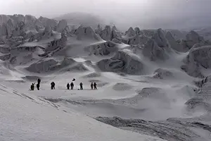 Landscapes Prints: ECUADOREAN COMPETITORS TAKE A WALK AT THE CAYAMBEs VOLCANO SLOPES
