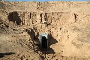 Palestinian Prints: An entrance to what the Israeli military say is a cross-border attack tunnel dug