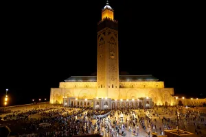 Religion Prints: Faithful attend prayers during Laylat al-Qadr on the esplanade of the Hassan II Mosque in