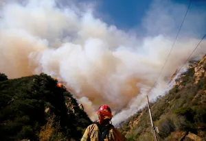 California Prints: Firefighters battle the Woolsey Fire as it continues to burn in Malibu