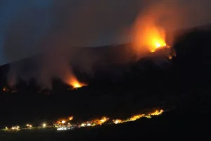 Images Dated 2017 August: Forest fires are seen in Lustica peninsula near Tivat