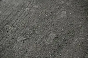 Immigration Prints: Fresh shoe prints are seen at a migrant crossing spot on the Rio Grande near Mission