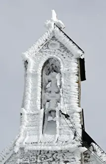 Prints of The frozen tower of Germanys highest church, the Wendelstein church on the 1838 metres (6030 feet) high Wendelstein mountain near Bayrischzell is pictured February 1, 2012 Germany Prints: The frozen tower of Wendelstein church is pictured near Bayrischzell