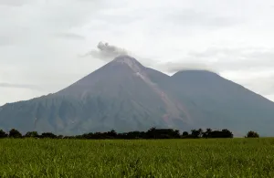 Images Dated 7th June 2018: The Fuego volcano is seen from San Miguel Los Lotes in Escuintla