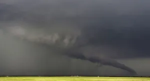 Oklahoma Prints: The funnel of a tornadic thunderstorm almost touches the ground near South Haven
