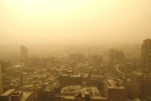 Egypt Prints: General view of Cairo during a sandstorm