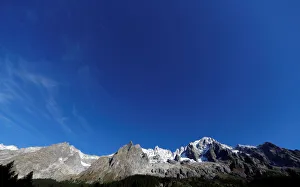Italy Prints: A general view of the Italian side of the Mont Blanc massif area