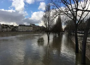 Weather Prints: General view of the Seine River that overflows its banks as heavy rains throughout