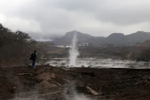 Guatemala Prints: A general view shows an area affected by the eruption of the Fuego volcano in San Miguel