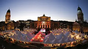 A general view shows the Christmas market at Gendarmenmarkt square in Berlin