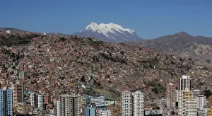 A general view shows the city where the parade in honor of Senor del Gran Poder