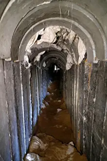 Prints of A general view shows the interiors of what the Israeli military say is a cross-border attack tunnel dug from Gaza to Israel, on the Israeli side of the Gaza Strip border near Kissufim January 18 Israel Prints: A general view shows the interiors of what the Israeli military say is a cross-border