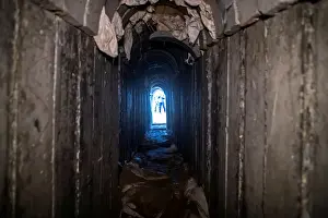 Palestinian Prints: A general view shows the interiors of what the Israeli military say is a cross-border