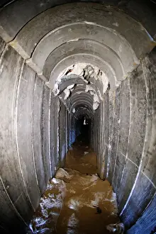 Prints of A general view shows the interiors of what the Israeli military say is a cross-border attack tunnel dug from Gaza to Israel, on the Israeli side of the Gaza Strip border near Kissufim January 18 Israel Prints: A general view shows the interiors of what the Israeli military say is a cross-border