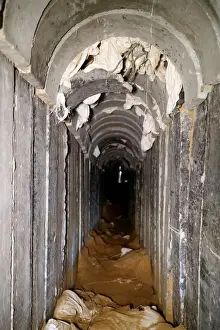 Prints of A general view shows the interiors of what the Israeli military say is a cross-border attack tunnel dug from Gaza to Israel, on the Israeli side of the Gaza Strip border near Kissufim January 18 Israel Prints: A general view shows the interiors of what the Israeli military say is a cross-border