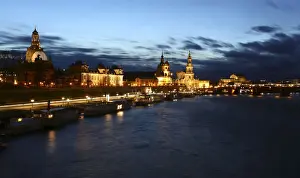 A general view shows the old city with the Frauenkirche (Church of Our Lady)