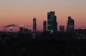 Cityscape Prints: A general view shows the skyscrapers of the Moscow International Business Centre during