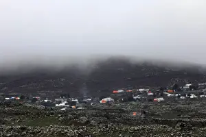 Mideast Prints: A general view shows tents housing internally displaced people in Quneitra