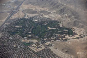 Drought Prints: A golf course is seen next to desert in Las Vegas