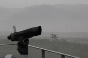 Northkorea Prints: A guard post is seen near the demilitarized zone separating the two Koreas, in Paju