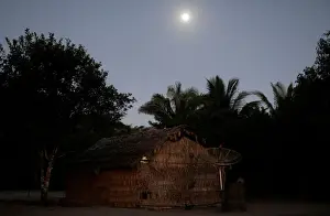 A house of Tembe indigenous tribe, who are facing a conflict with illegal loggers on their land