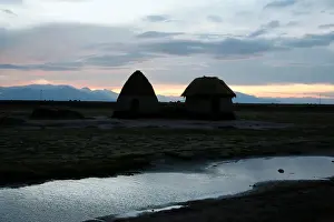 Bolivia Prints: Huts are seen at the Chipaya community where ethnic group install first autonomous
