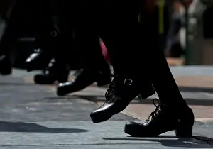Images Dated 18th March 2018: Irish step dancers perform during the St Patricks Weekend Parade in Valletta