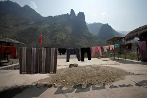 Laundry is seen at a villagers home in Nujiang Lisu Autonomous Prefecture in Yunnan