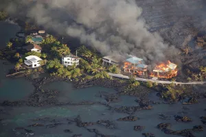 Hawaii Prints: Lava destroys homes in the Kapoho area, east of Pahoa