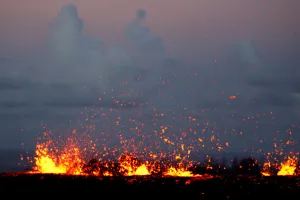 Images Dated 2018 May: Lava erupts from a fissure on the outskirts of Pahoa