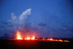 Images Dated 2018 May: Lava erupts from a fissure on the outskirts of Pahoa