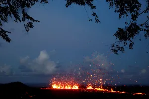 Images Dated 2018 May: Lava erupts from a fissure on the outskirts of Pahoa